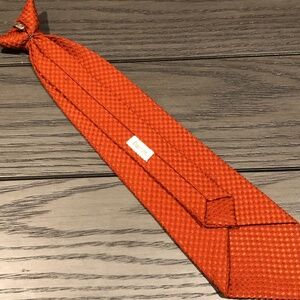 3/$24 VTG 60s Rusty Orange Dacron Polyester 14.25" Boy's/Youth Clip On Neck Tie